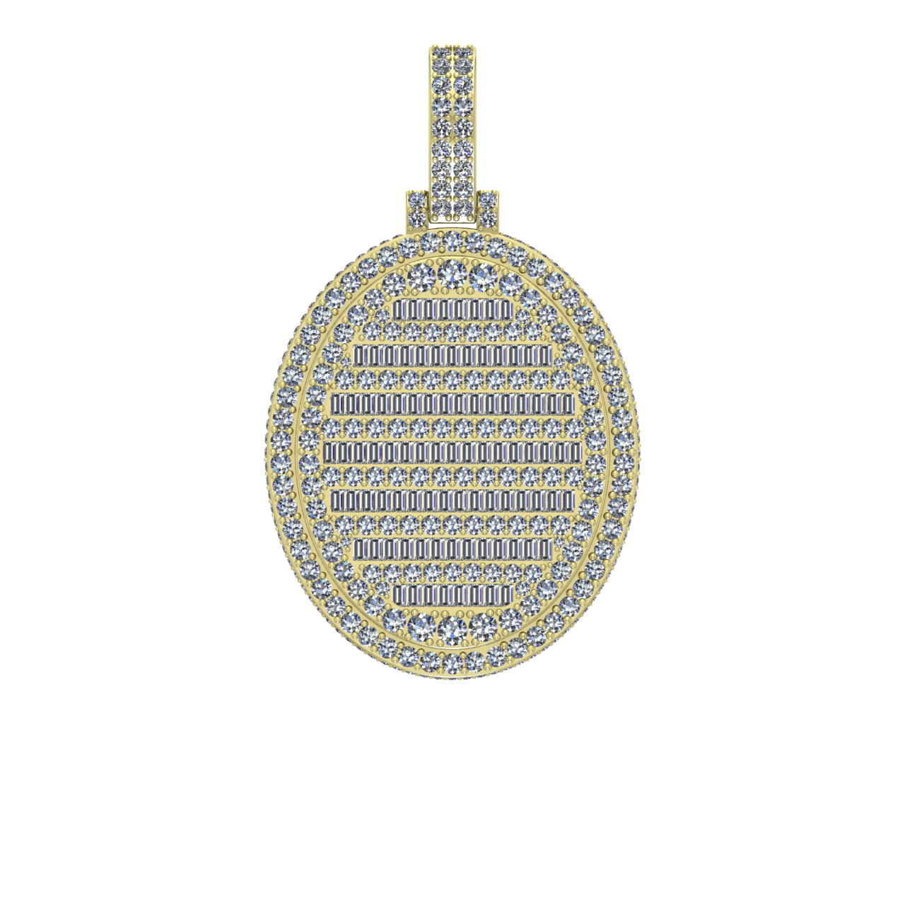 HIP-HOP DOG TAG DIAMONDS PENDANT